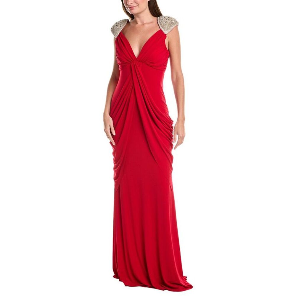 Issue New York Womens Solid Embellished Maxi Dress